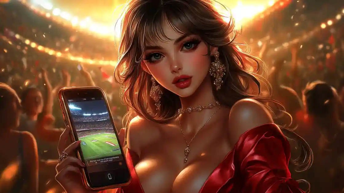 মোবাইলে লাইভ অ্যাকশন উপভোগ করছেন একজন ইউজার।